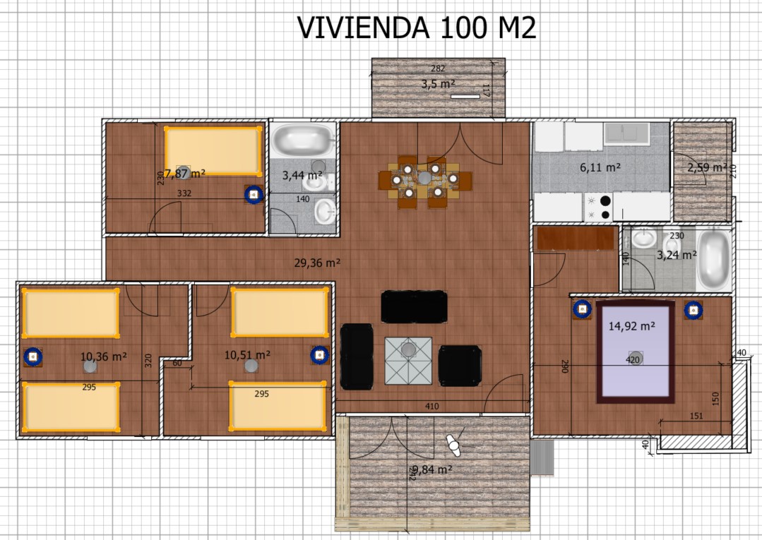 Modelo Casa 100 M2