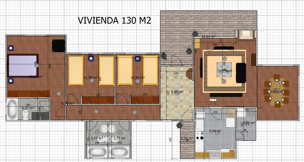 Modelo Casa 130 M2