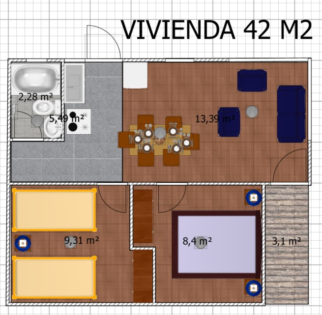 Modelo Casa 42 M2