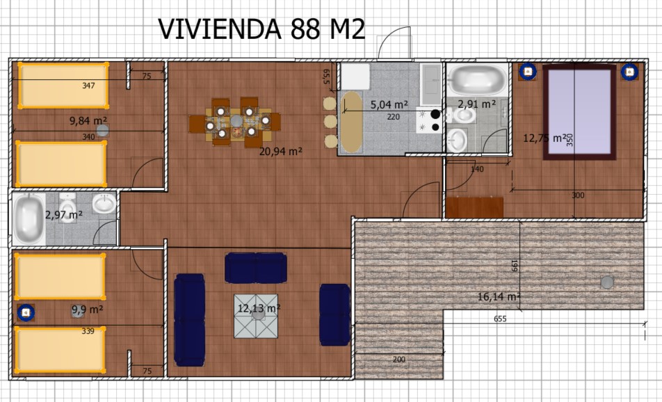 Modelo Casa 88 M2